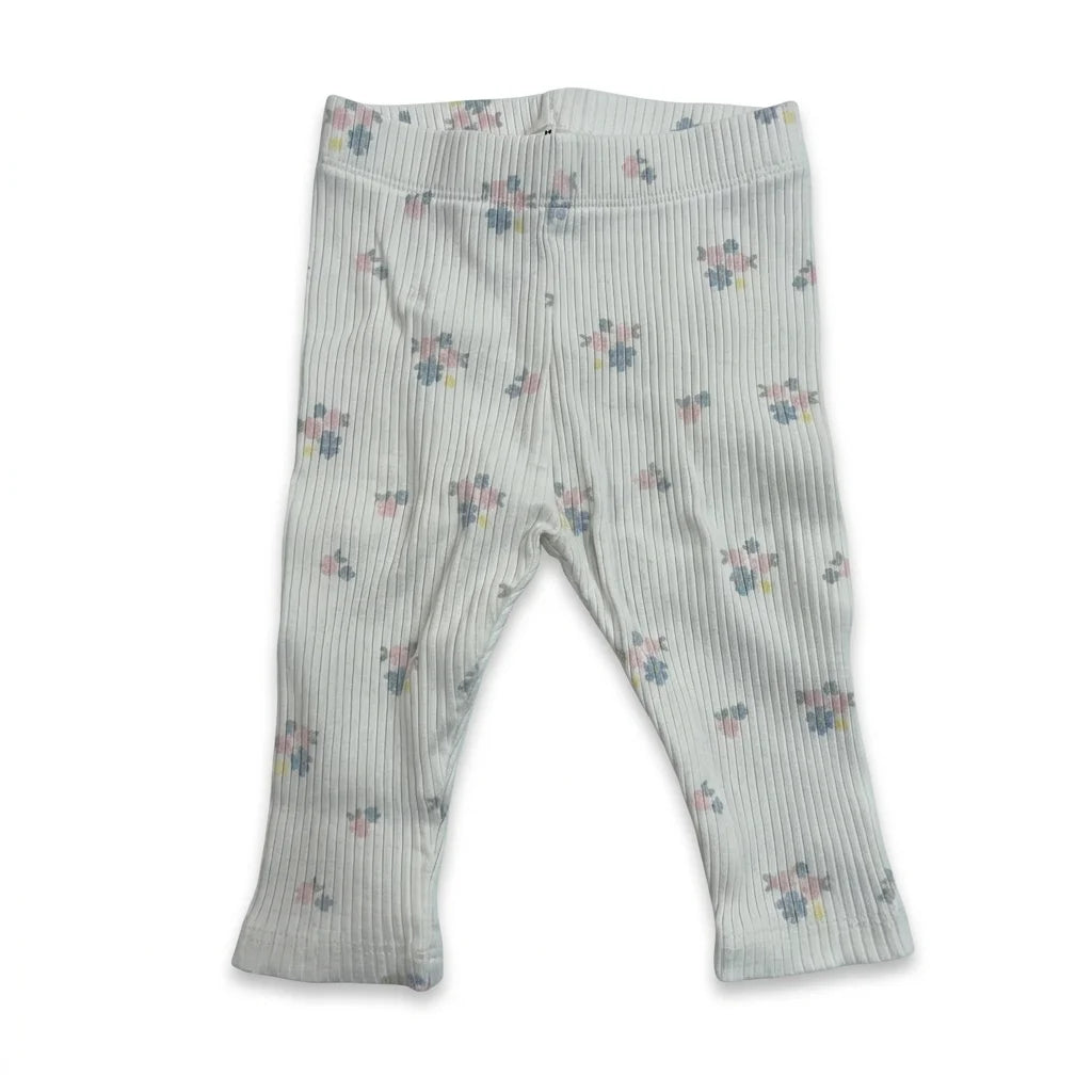 Blommiga leggings från Kappahl - Storlek 56/62 - Vit