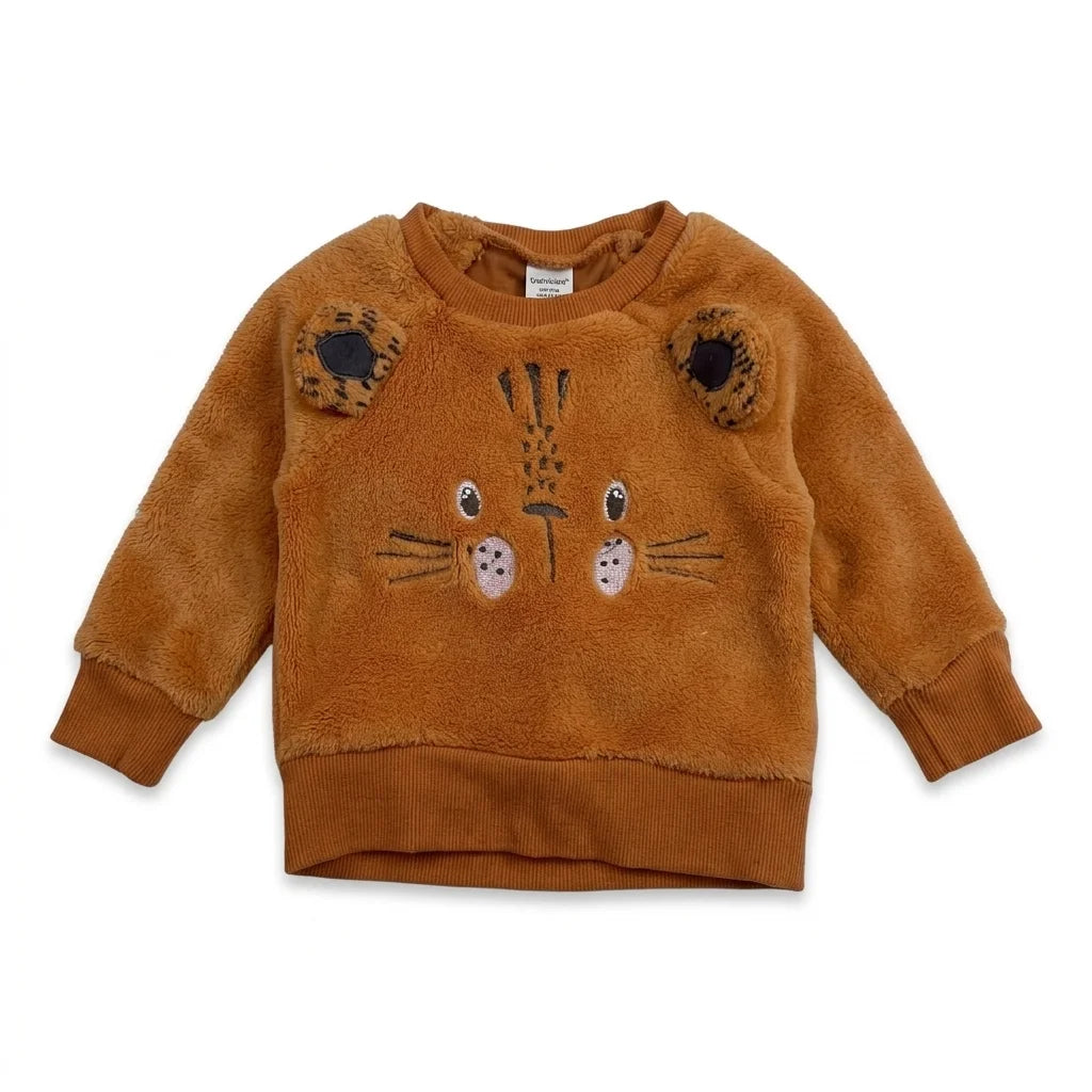 Djurmönstrad tröja från My Wear Baby - Storlek 62 - Orange