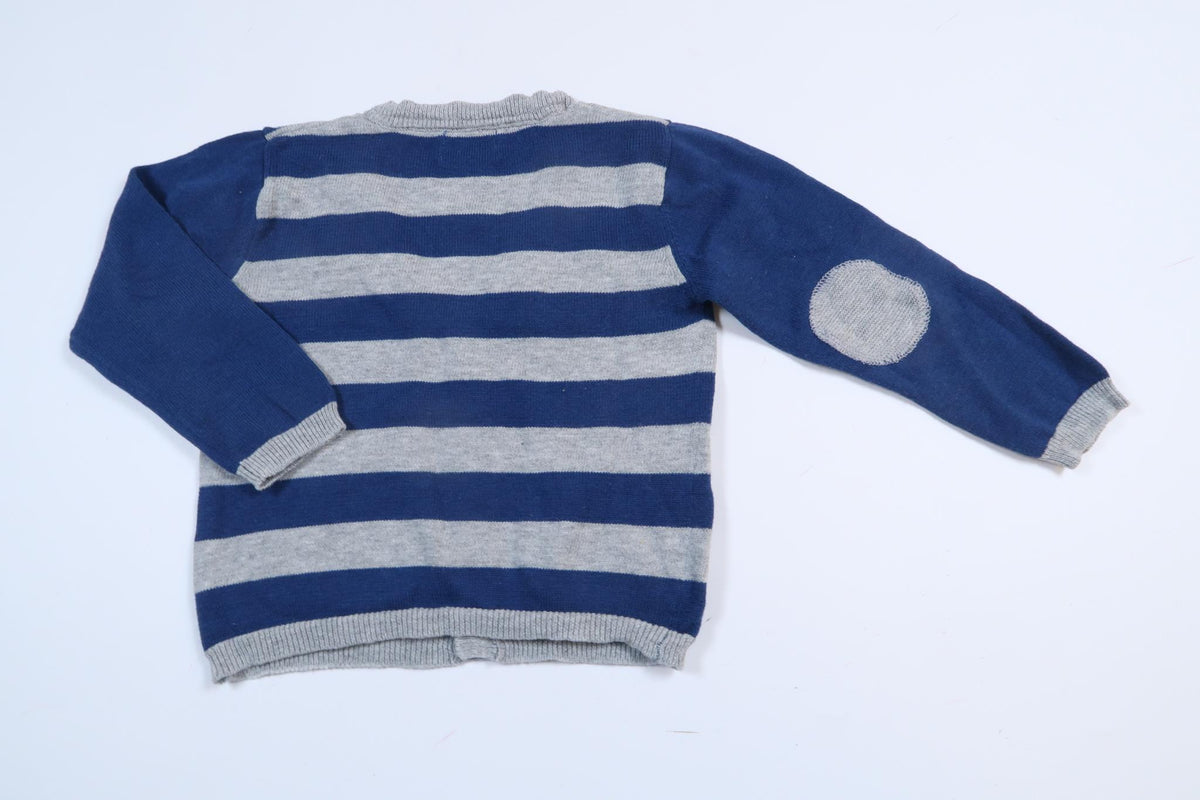Blue striped knitted cardigan from NoaNoa Miniature in size 74