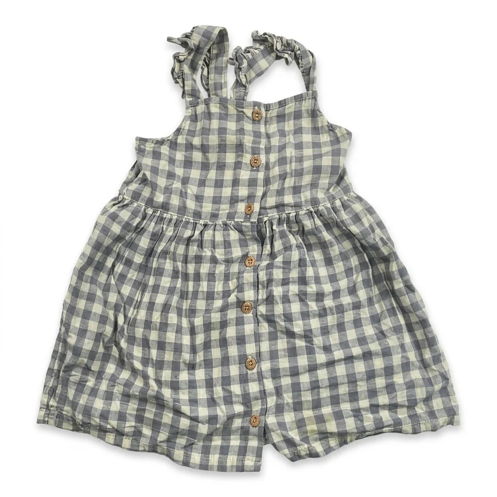 Rutig klänning från H&M - Storlek 92 - Grå