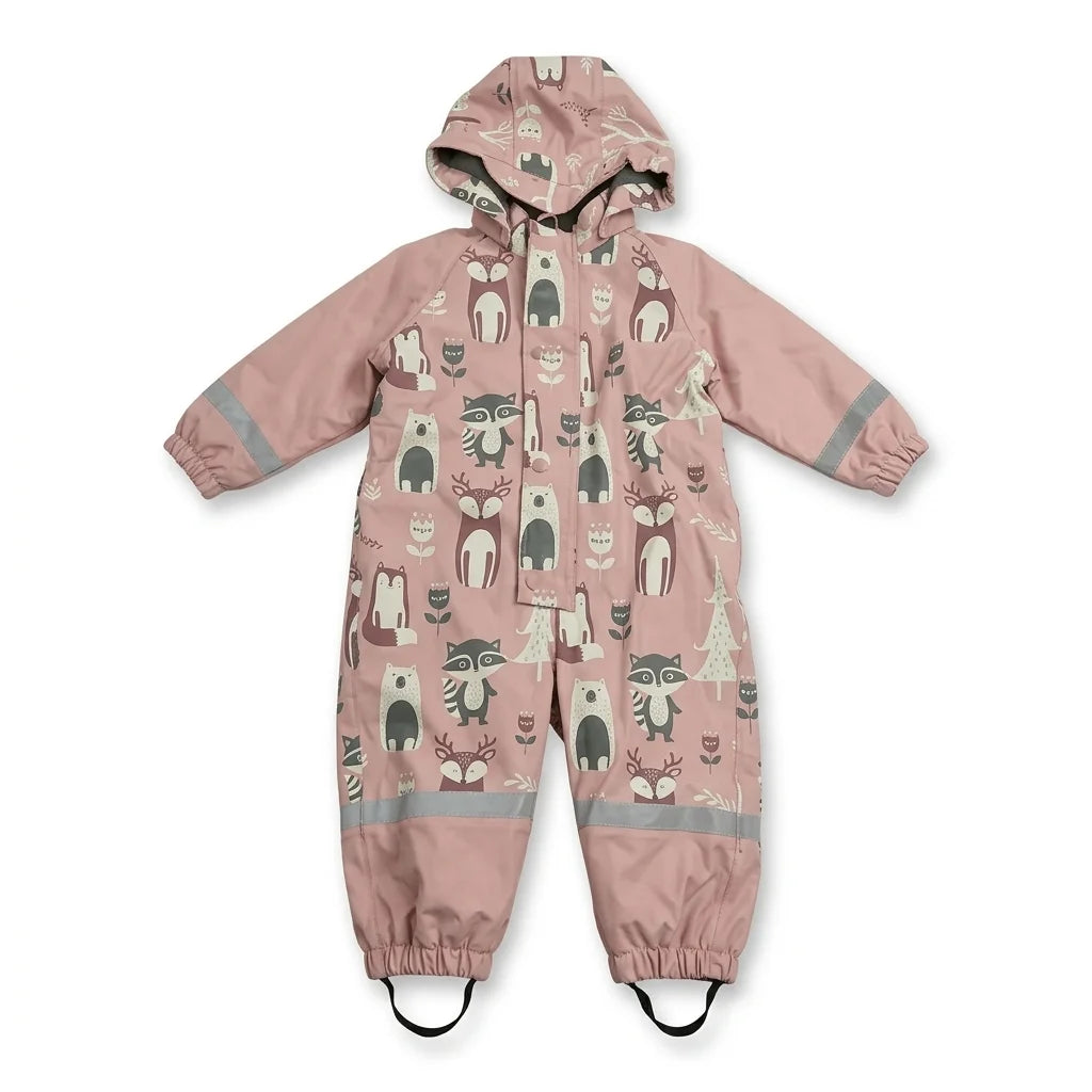 Djurmönstrad vinteroverall från RUSK - Storlek 74/80 - Rosa
