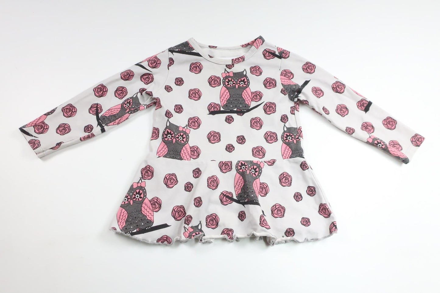 Dress with owls from Hemsytt - Size 68 - Grey