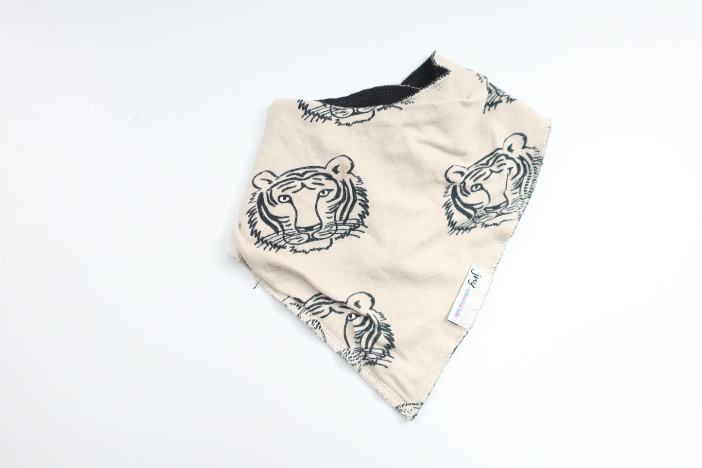 Bib with tigers from Jny Colourful Kids - Size One size - Beige