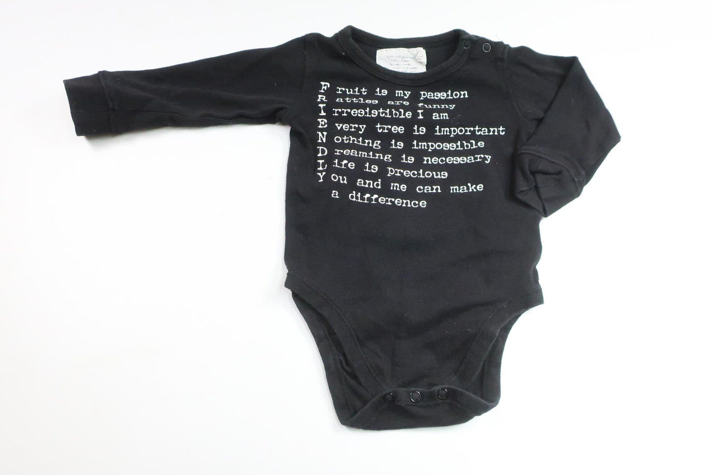 Bodysuit with text from Newbie - Size 74 - Black