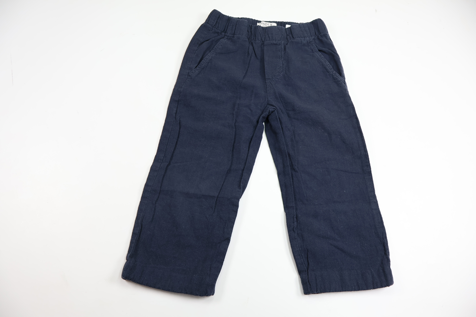 Lindex Linen Blend Trousers - Size 104 - Navy Blue