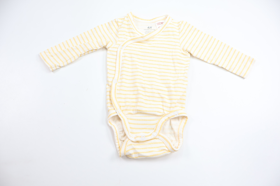 Striped wrapover bodysuit from H&M - Size 56 - White
