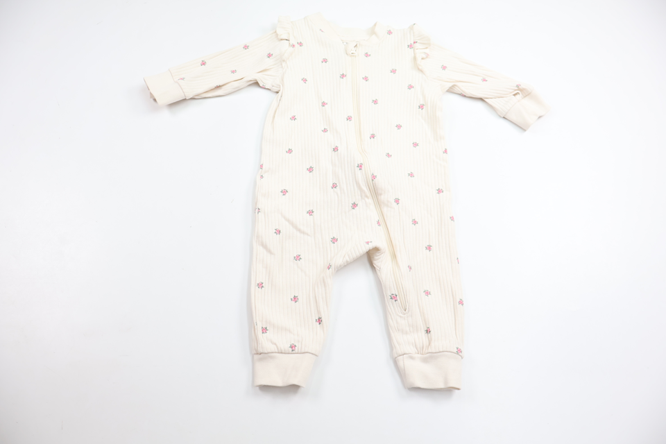 Floral ribbed pyjamas from H&M - Size 62 - Off-white