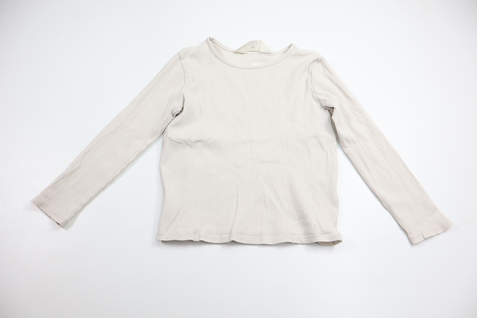 Ribbad tröja från H&M - Storlek 122 - Benvit