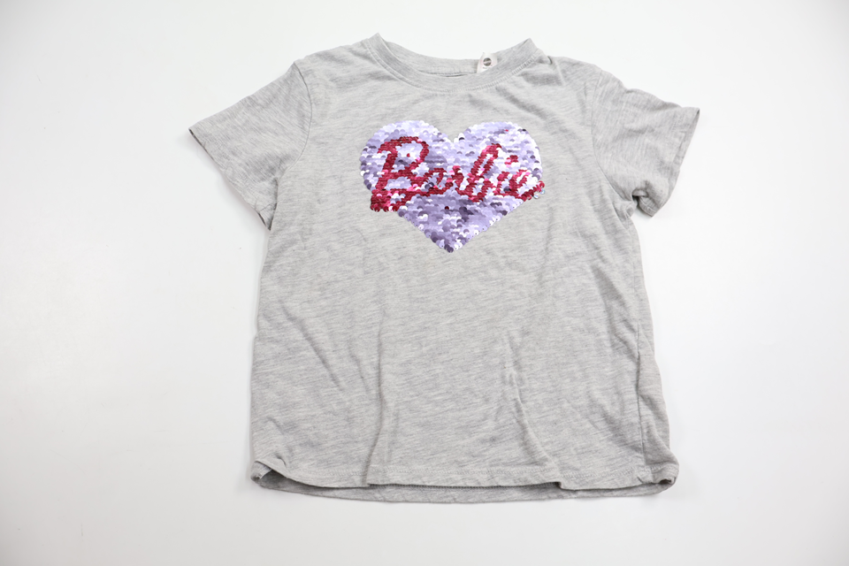 T-shirt med Barbie och vändbara paljetter från H&M - Storlek 110/116 - Grå