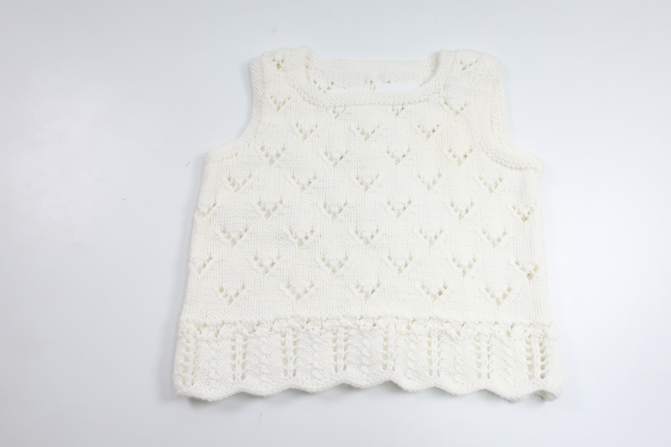 Knitted linen top from Hemstickat - Size 80/86 - White