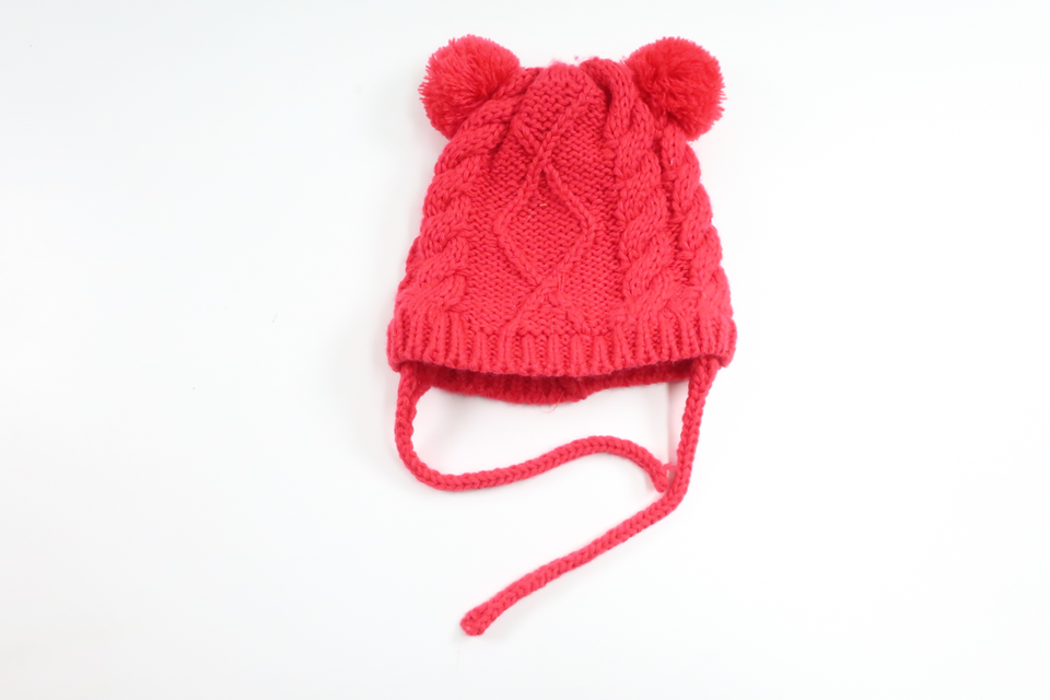 Fleece-lined knitted hat from Lupilu - Size 80/82 - Red