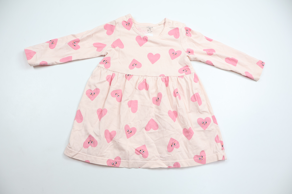 Klänning med hjärta från Lindex - Storlek 74 - Rosa