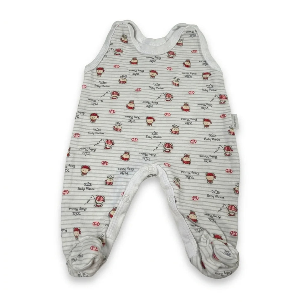 Randig onesie från Mamatti - Vit
