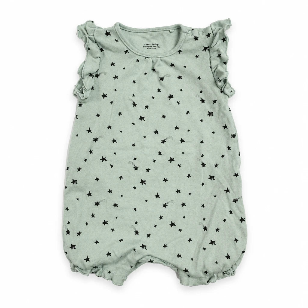 Randig onesie från Next Baby - Storlek 68/74 - Grön