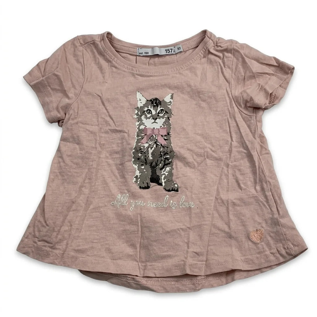 Mönstrad t-shirt från Lager 157 - Storlek 90 - Rosa