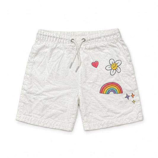 Shorts med tryck från aicon - Storlek 128 - Vit