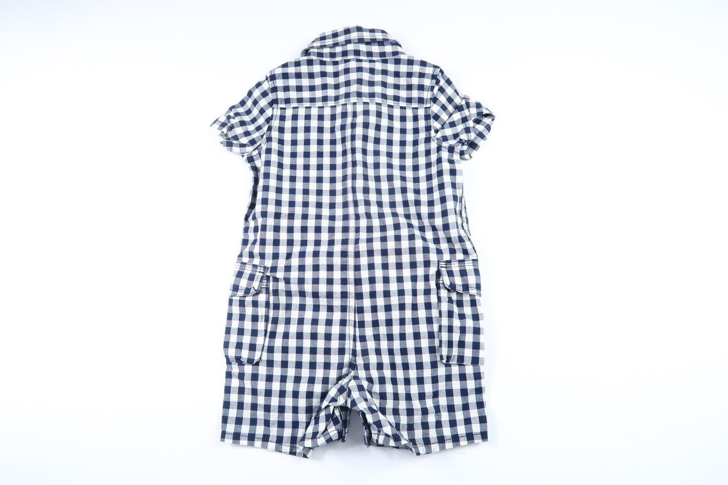 Checked short-sleeved jumpsuit from Baby GAP in size 80 (12-18M)