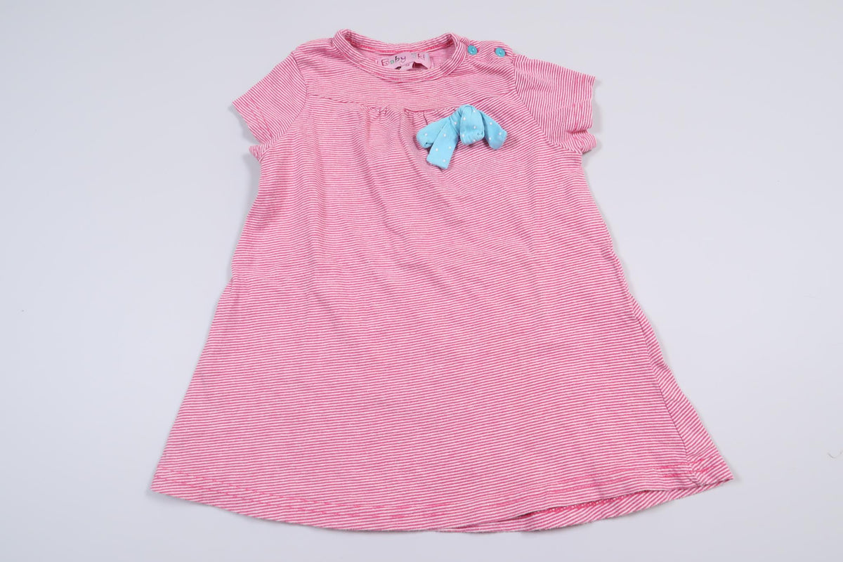 Striped short-sleeved dress from Baby Skill in size 74