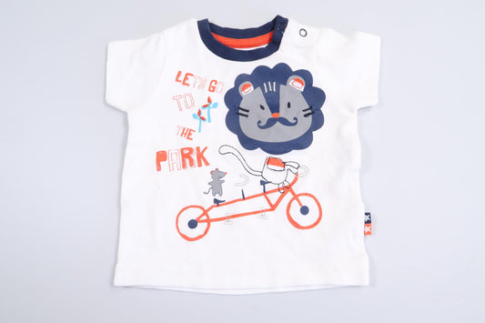White short-sleeved shirt from Bambino Piccolo in size 0-3 M