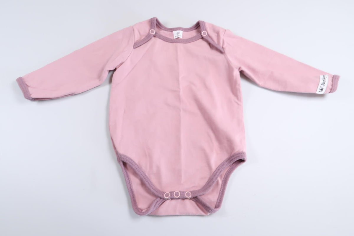 Pink long-sleeved bodysuit in size 68
