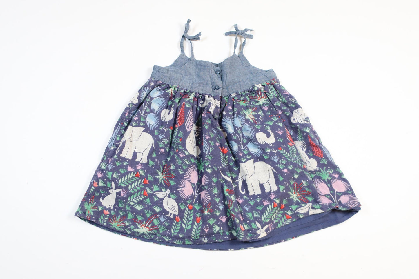 Blue dress with forest motif from Baby GAP in size 80