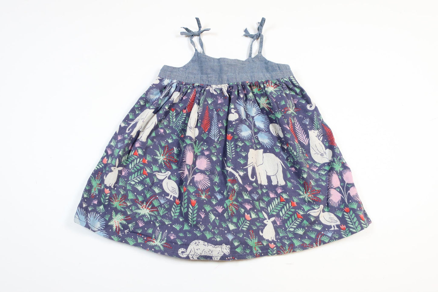 Blue dress with forest motif from Baby GAP in size 80