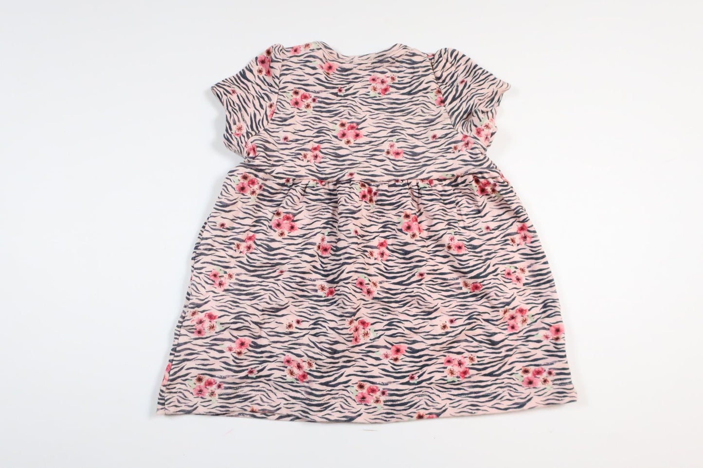 Pink short-sleeved floral dress from Name It in size 56