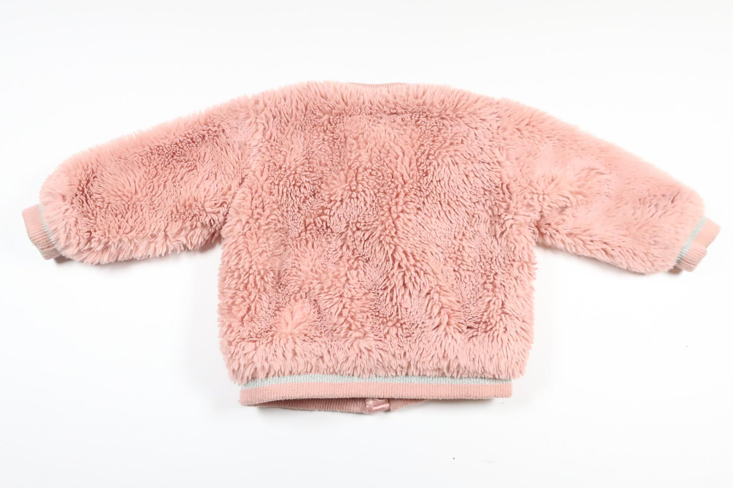 Pink faux fur jacket from Kappahl in size 74