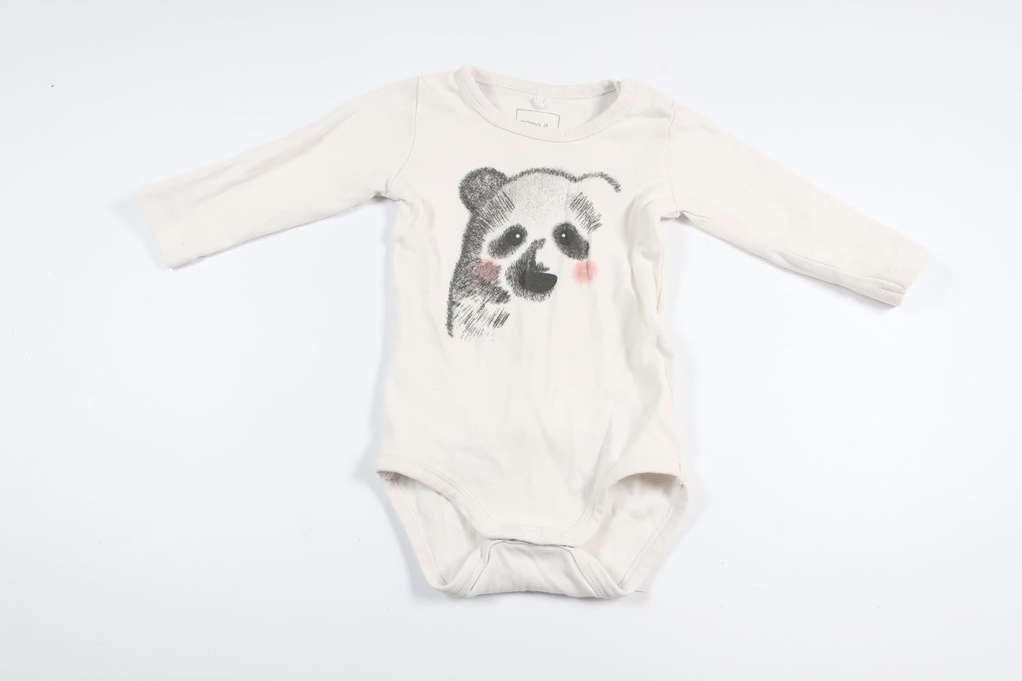 White long-sleeved bodysuit with bear from Name It in size 62