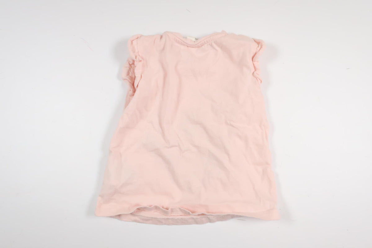 Pink short-sleeved sweater with leopard print from H&amp;M in size 68