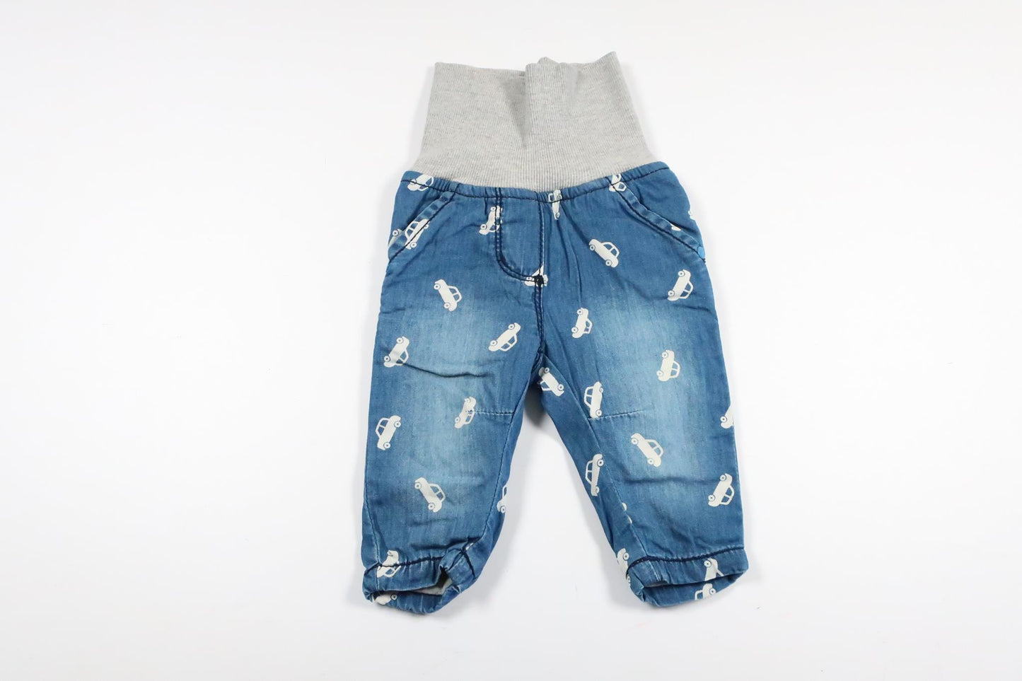 Lightly lined pull-on jeans pants with cars from Dopo Dopo in size 56