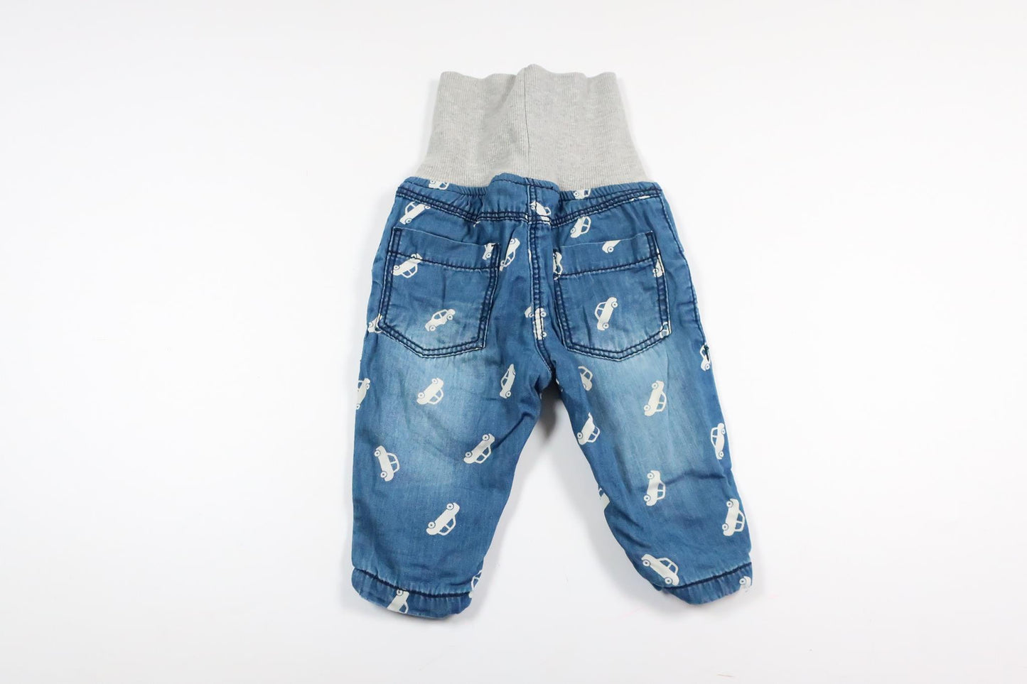 Lightly lined pull-on jeans pants with cars from Dopo Dopo in size 56