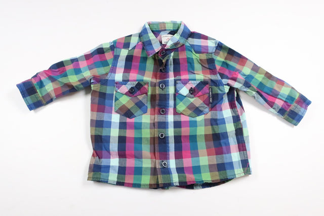 Checkered long-sleeved shirt from Polarn o. Pyret in size 68