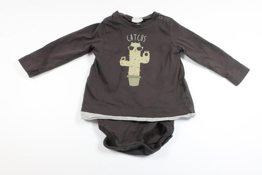Sweater with built-in body from Kappahl - Size 74 - Grey