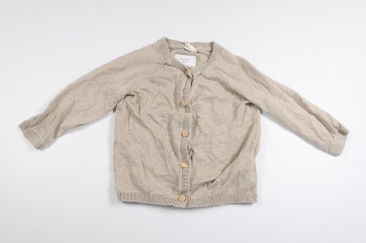 Knitted cardigan in 100% linen from H&amp;M - Size 74 - Beige