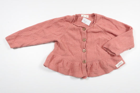 Knitted cardigan from Newbie - Size 74 - Pink