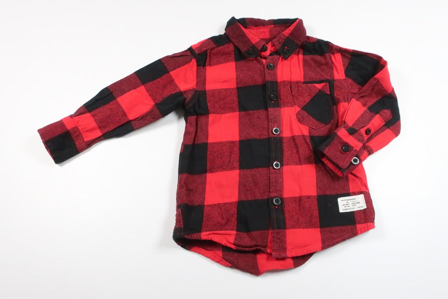 Checkered shirt from Lager 157 - Size 90 - Red