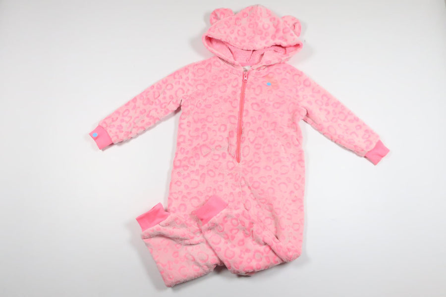 Leopard-print fleece jumpsuit from My Wear Young - Size 86/92 - Pink