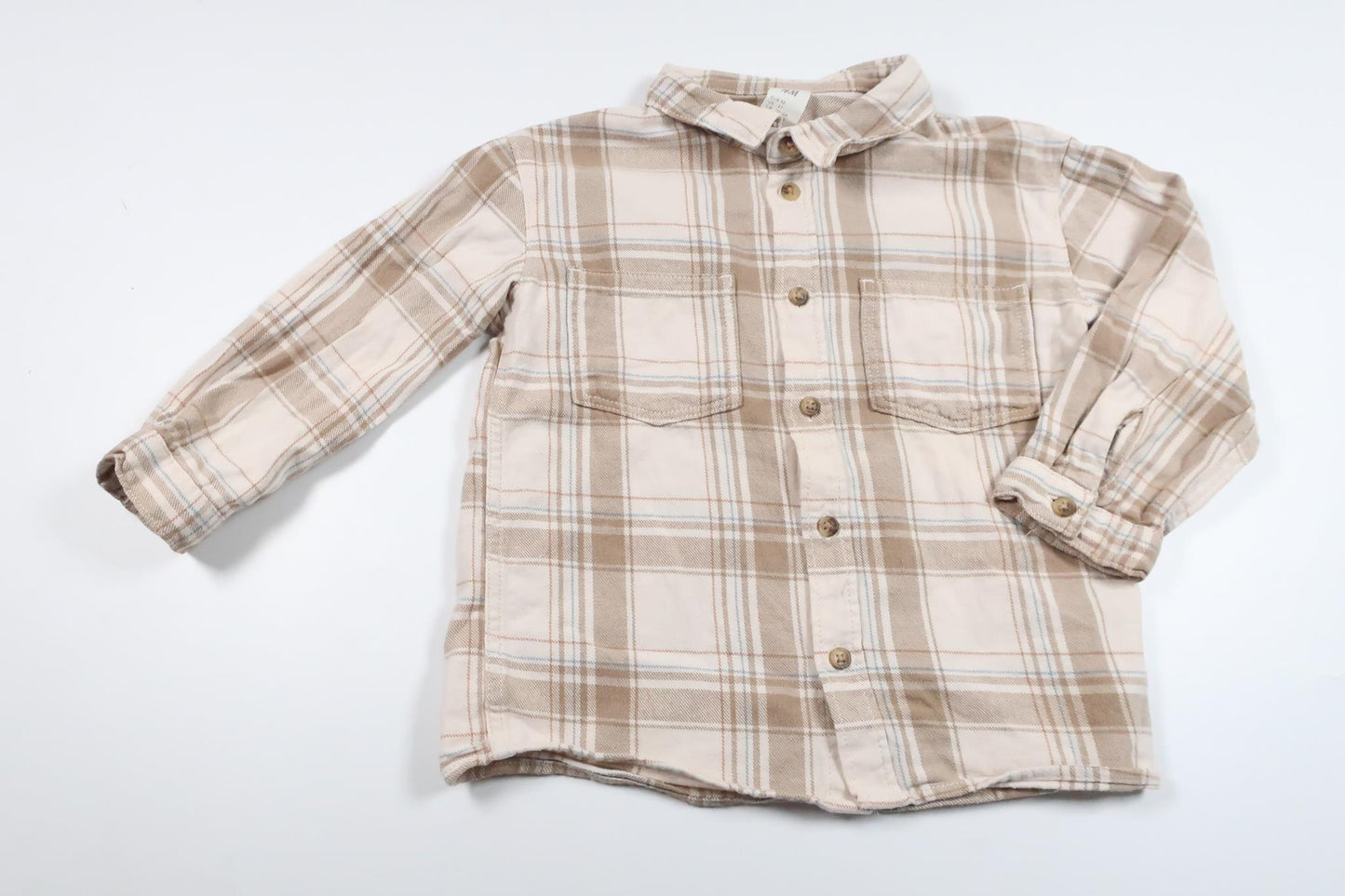 Checked shirt from H&M - Size 92 - Beige