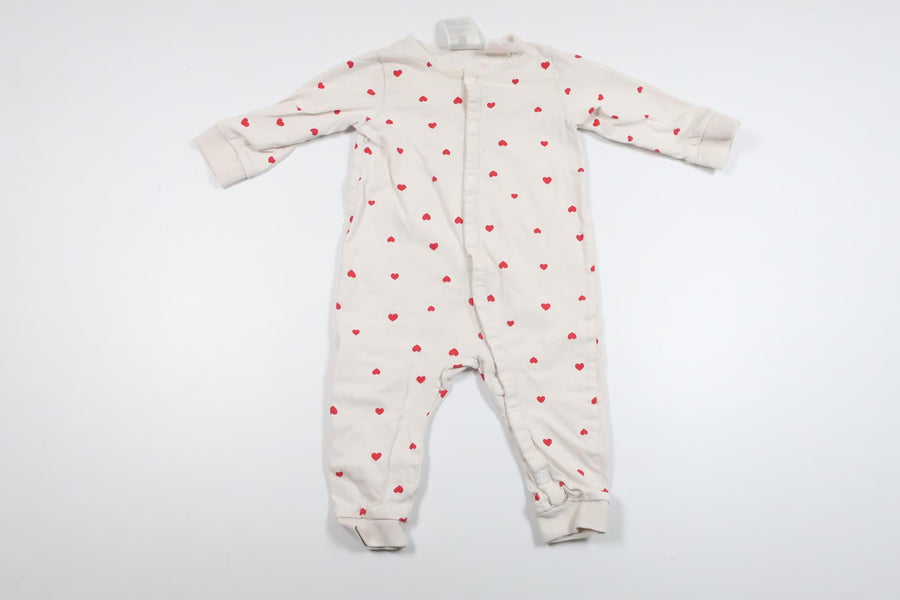 Pyjamas with hearts from H&M - Size 68/74 - White