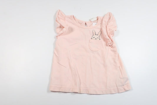 Tunic with rabbit from H&amp;M - Size 74 - Pink