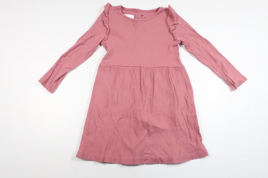 Ribbed dress from H&M - Size 98/104 - Pink