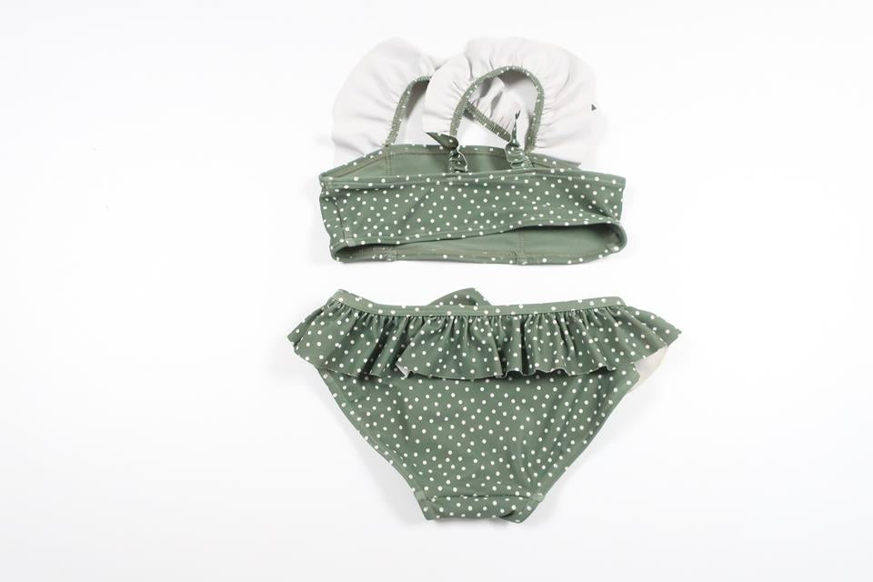 Two-piece bikini with dots and ruffles from Unknown - Size 98/104 - Green