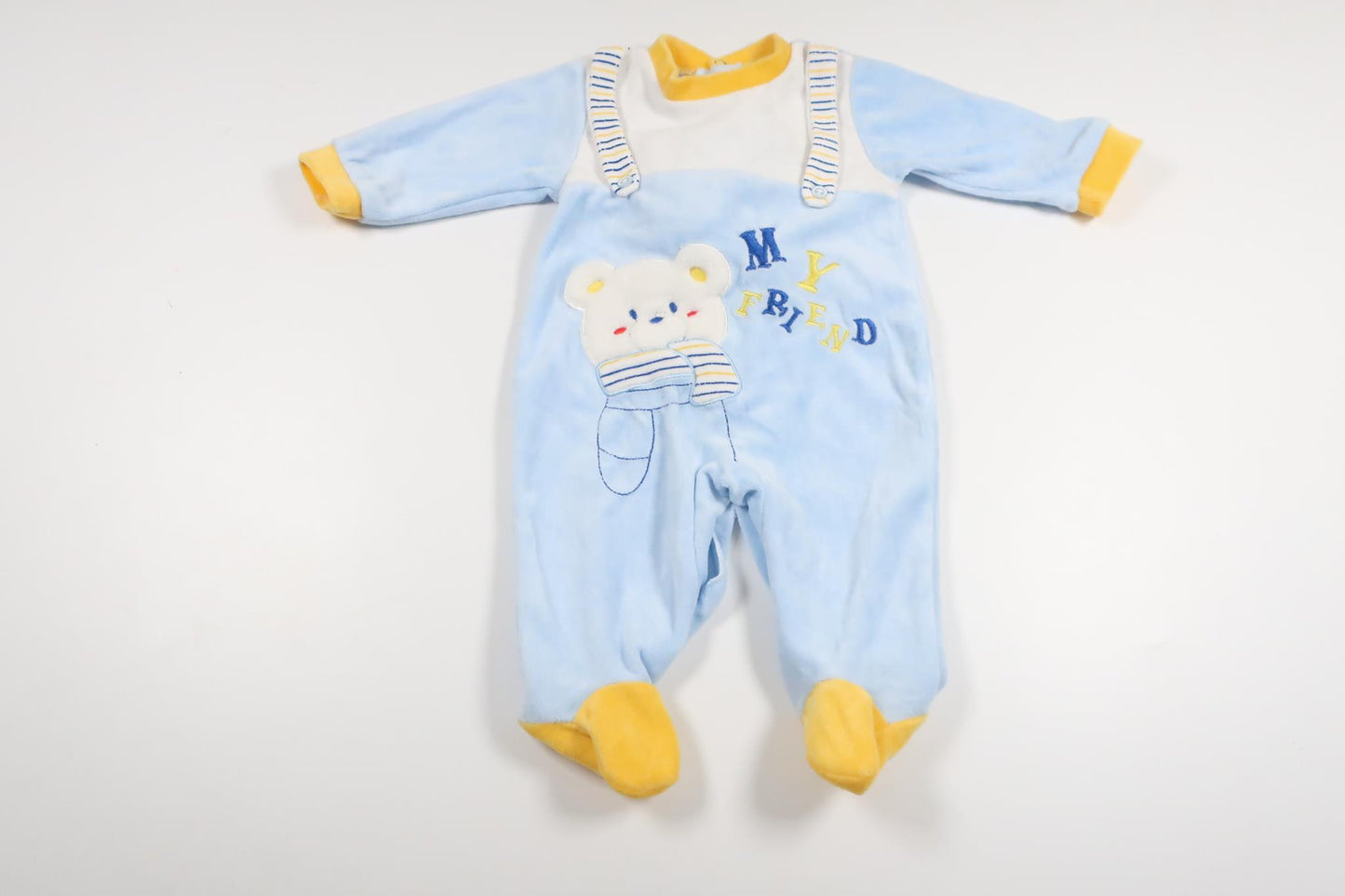 Jumpsuit/Overall in fleece with matching hat from Unknown - Size 68 - Blue