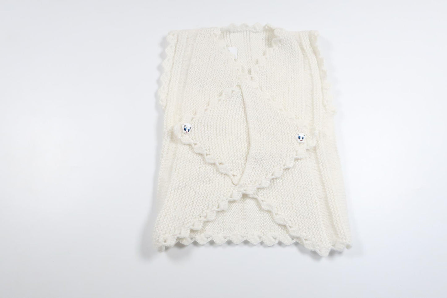Hand-knitted sweater from Unknown - Size 92/98 - White