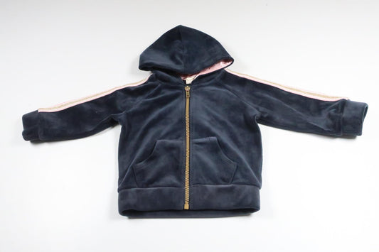 Velour hooded jacket from Uniq Baby - Size 74 - Navy blue