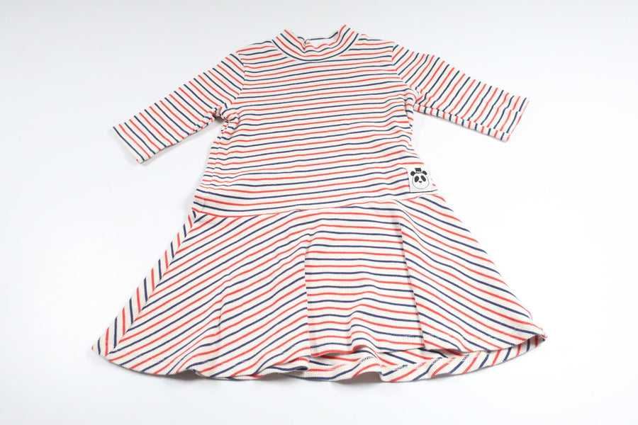 Striped dress from Mini Rodini - Size 92/98 - White