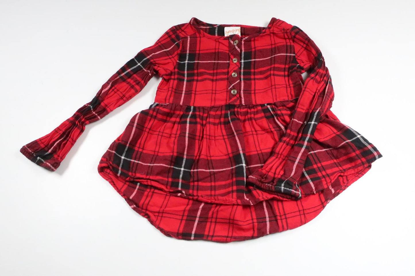 Checked tunic from Jumping Beans - Size 104 - Red