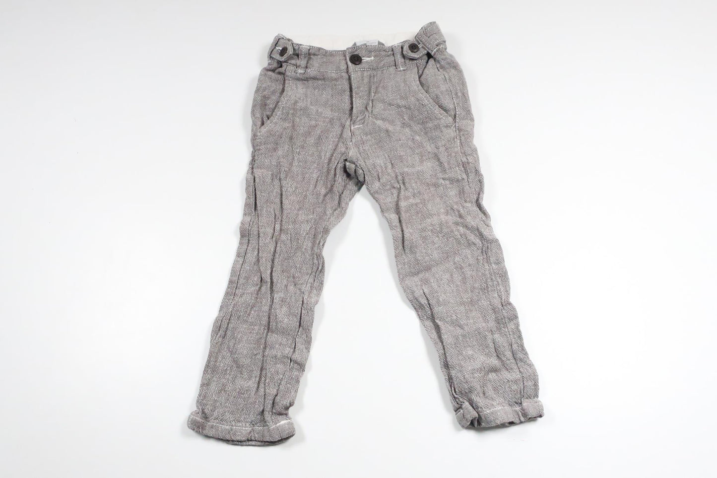 Linen mix trousers from Lindex - Size 86 - Grey