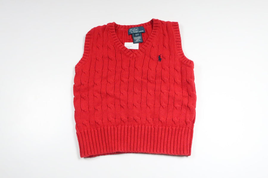 Knitted vest from Ralph Lauren - Size 98 - Red